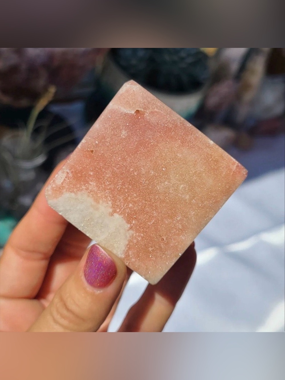 Pink Amethyst Floating Cube